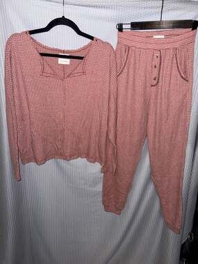 Blu Pepper Waffle Knit Lounge Set Size S